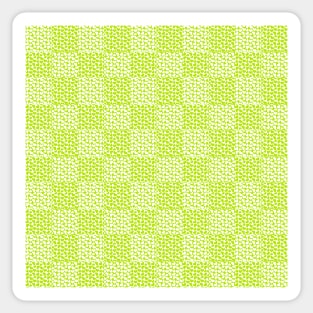 Checkered Love in Lime Green and White Sticker